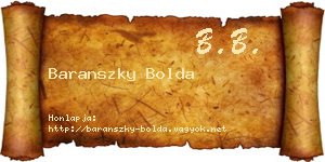Baranszky Bolda névjegykártya